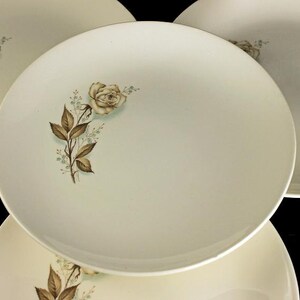 Mount Clemens, Bread and Butter Plates, Brown Rose, Hard to Find Pattern, Floral Pattern, Set of 4 image 5