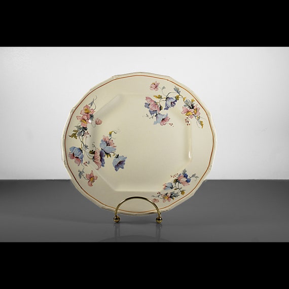 Dinner Plate, TST, Taylor Smith Taylor, Ivory, Floral, 9 Inch Plate