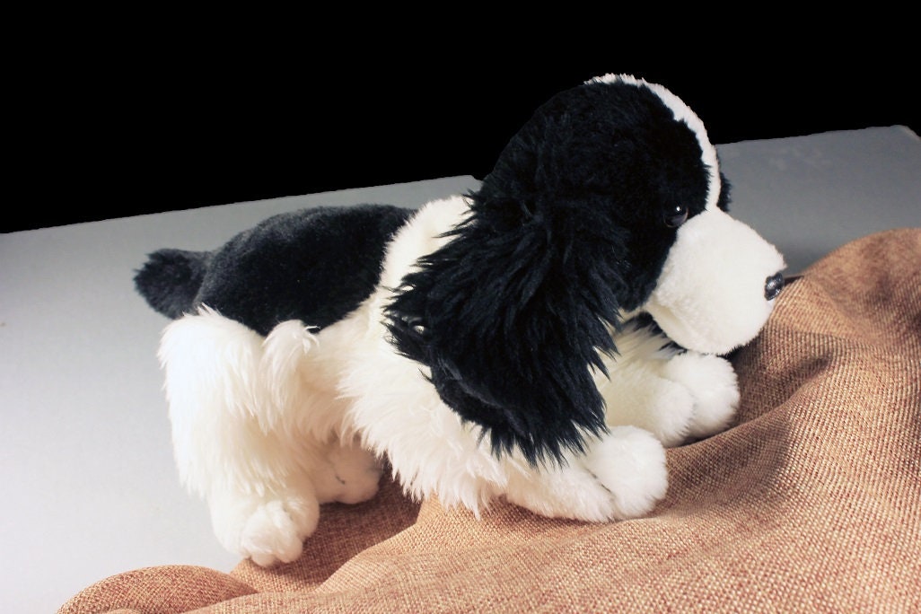 Plush Dog, Animal Alley, Cocker Spaniel, Black and White, Stuffed Animal, Small Plush Dog