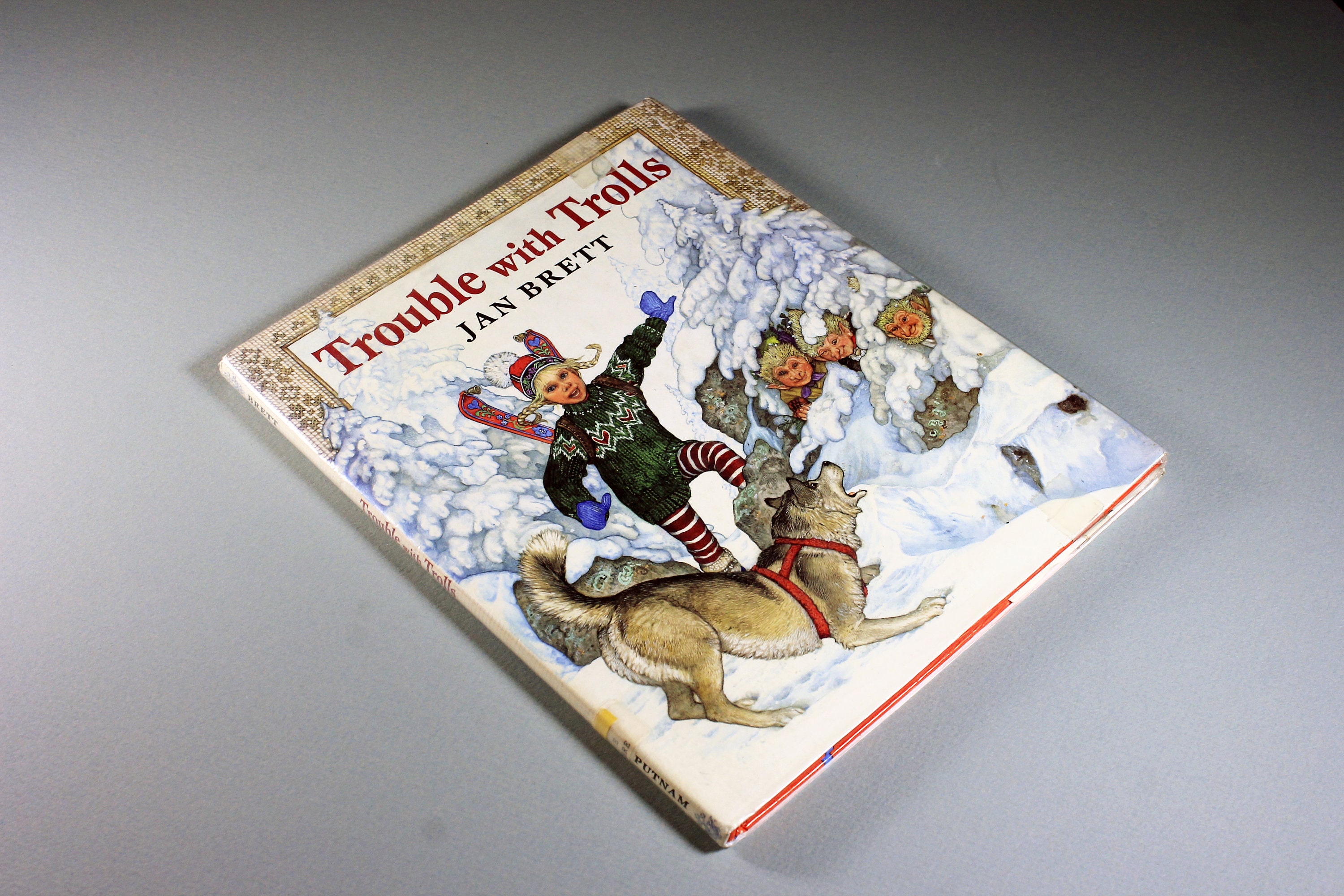 Children's Hardcover Book, Trouble with Trolls, Jan Brett, Fiction