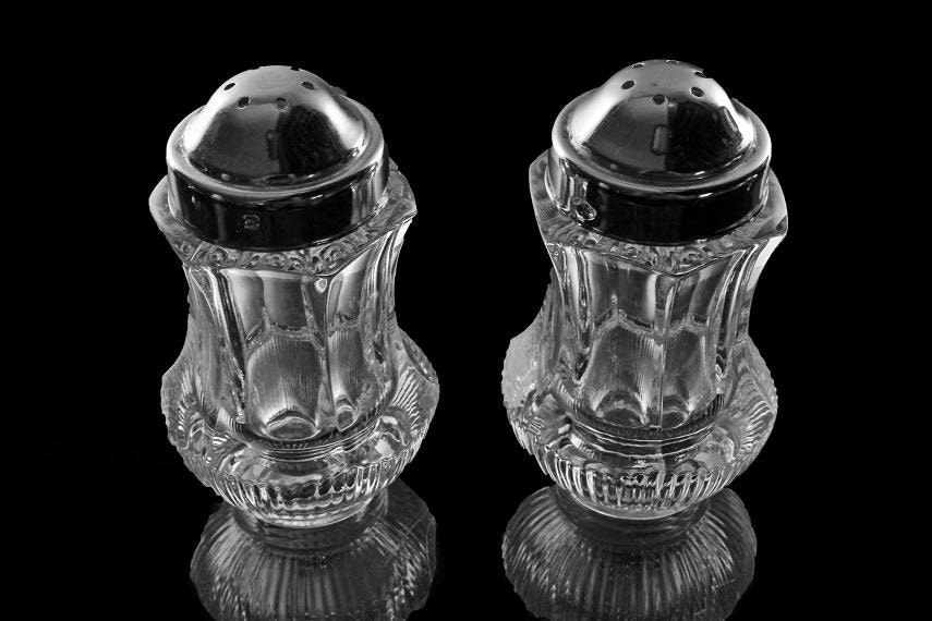 Salt and Pepper Shakers, Clear Glass
