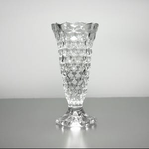 Fostoria American 6-Inch Glass Vase - Hexagonal Pedestal Crystal Bud Vase, Elegant Home Decor