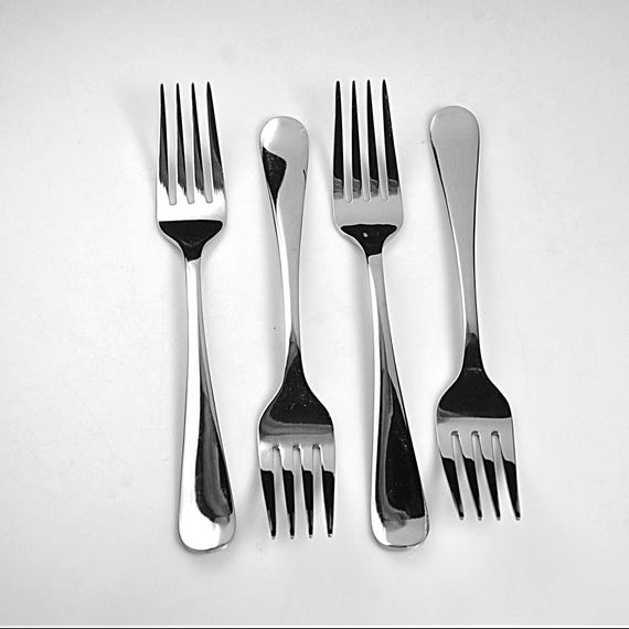 Cambridge Sienna Stainless Salad/Dessert Forks, Set of 4, 7 Inch Replacement Flatware, Silverware