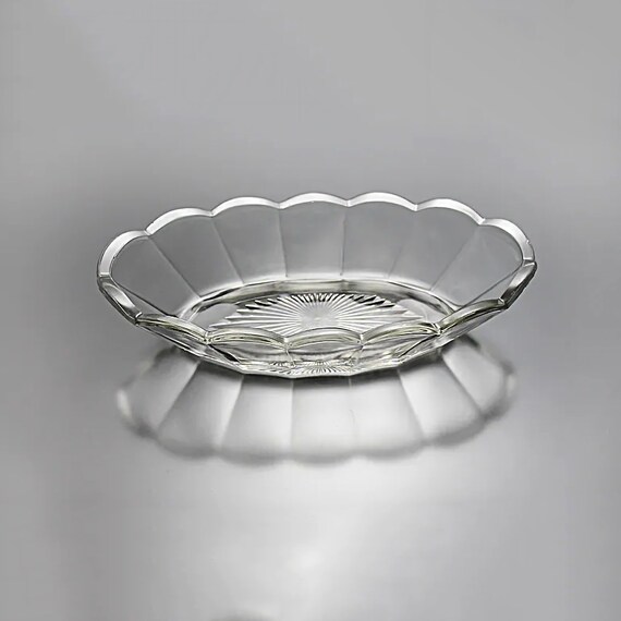 Antique EAPG Pickle Dish, Oval Bowl, Paneled Glass, Relish Tray, Serving Bowl, Collectible, Clear Glass, 10 Inch