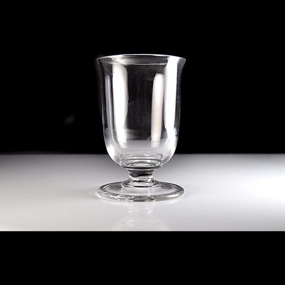 Antique Hand-Blown Glass Footed Tumbler with Applied Foot