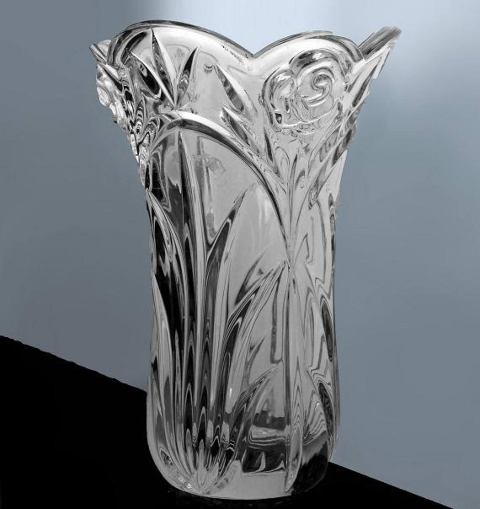 Crystal Vase Princess House American Rose Pattern Etsy
