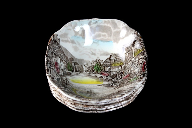 Johnson Bros Cereal Bowls Olde English Countryside Square Etsy