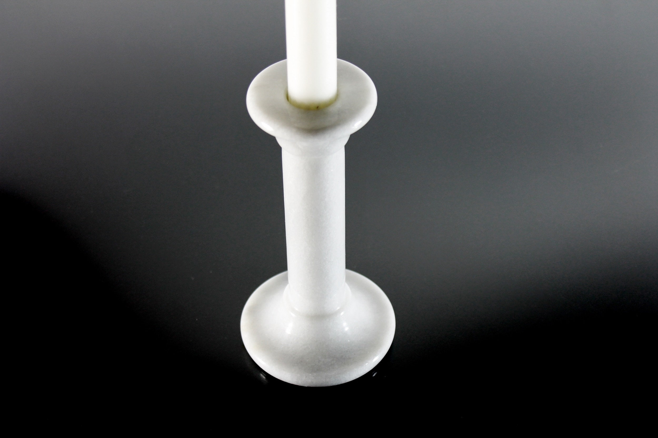 Marble Pillar Candlestick, 6 Inch, Candle Holder, White Taper Candle ...
