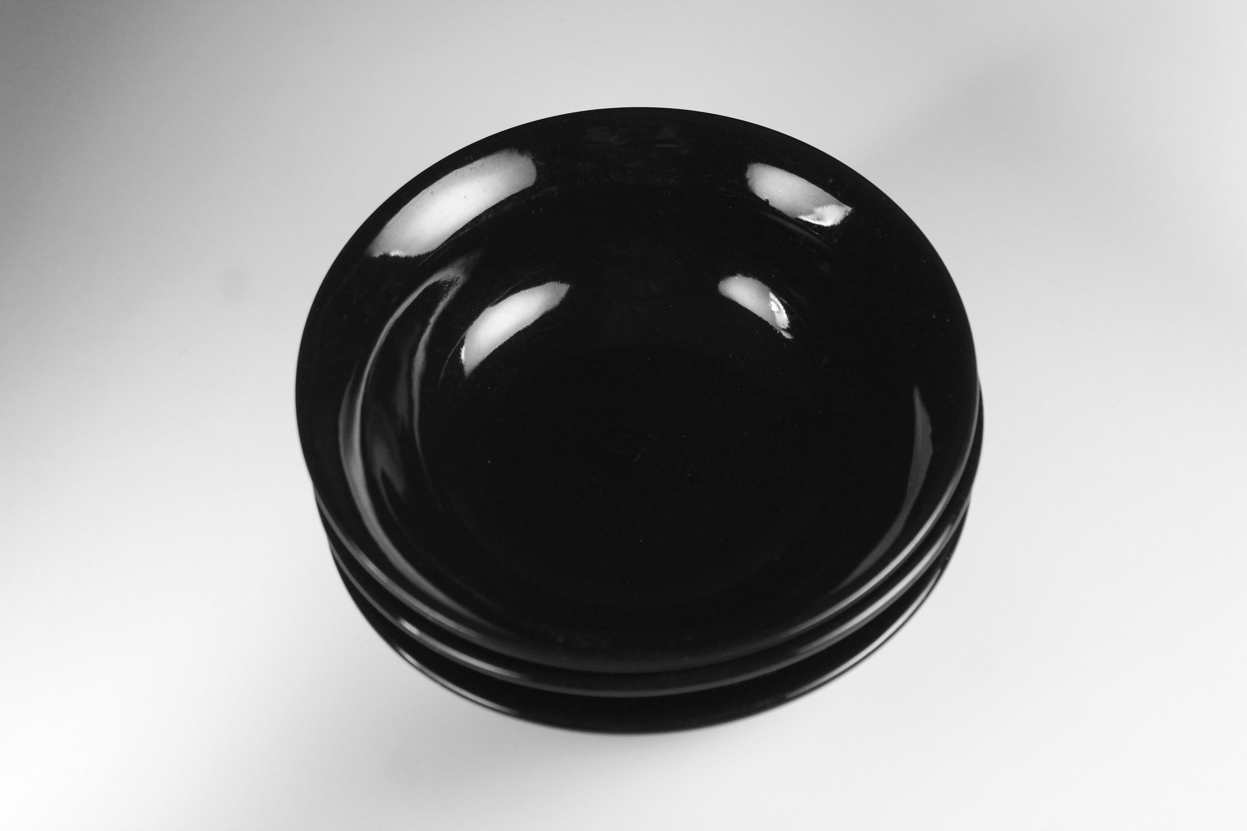 Black Cereal Bowls, Set of 3, Soup Bowls