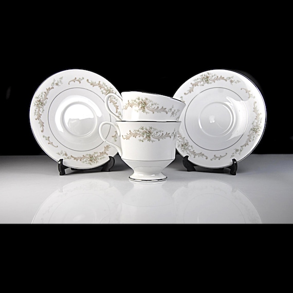 Cups and Saucers, Sango China, Carousel, Set of 2, Fine China