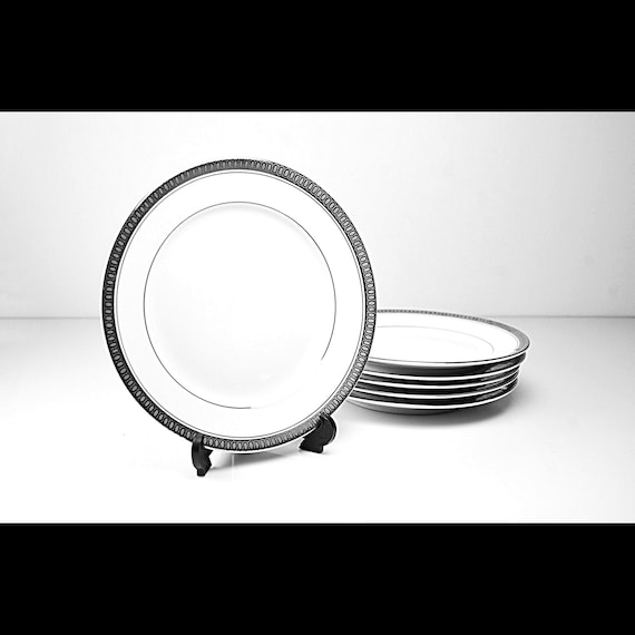 Continental China Duchess Bread and Butter Plates, 6 Inch, Platinum Trim, Mid Century Rosenthal, Set of 6