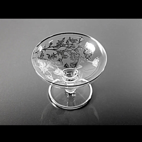 Round Compote, Silver City, Flanders-Clear, Sterling Silver Overlay, Candy Dish