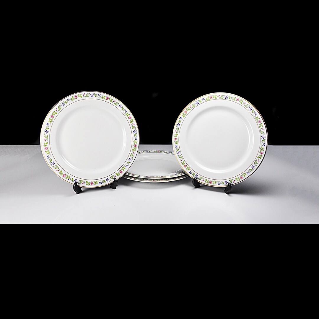 O.P. Co. Syracuse China Luncheon Plates - Melrose Pattern - Set of