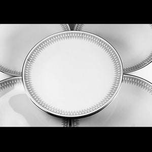 Salatteller, Mikasa, Spectrum, Graue Linien, Sechser Set, Fine China, Eingestellt