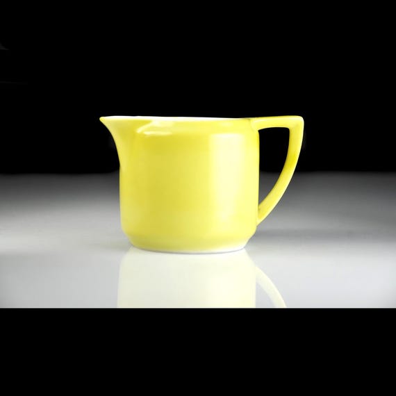 Tiny Meito China Yellow Creamer – Hand Painted Japan – 1950s Mini Pitcher in Excellent Condition