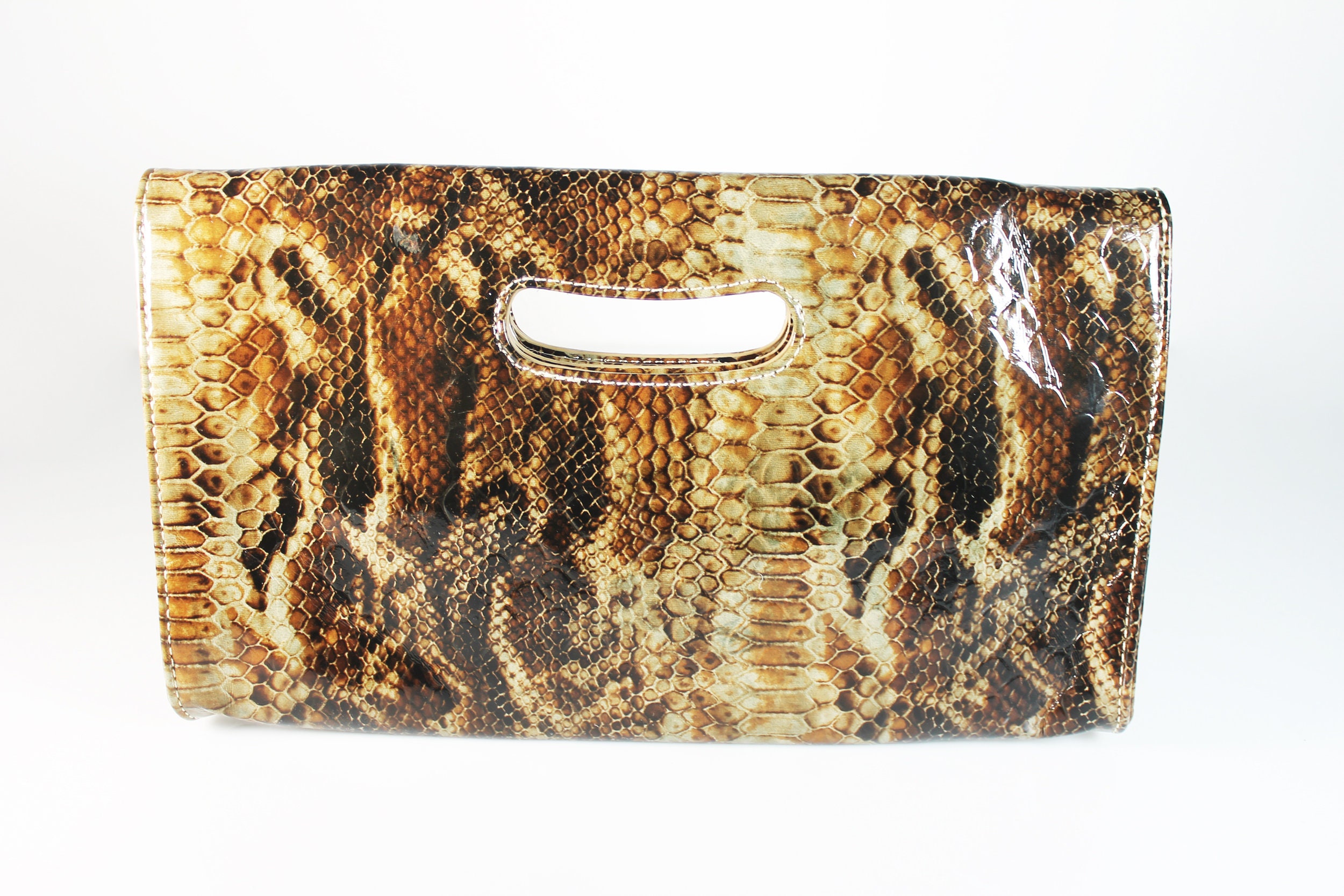 Faux Snake Wallet Clutch