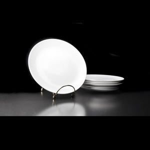 Platos de ensalada Mikasa – Diseño sofisticado – Porcelana blanca de mediados de siglo – Juego de 6