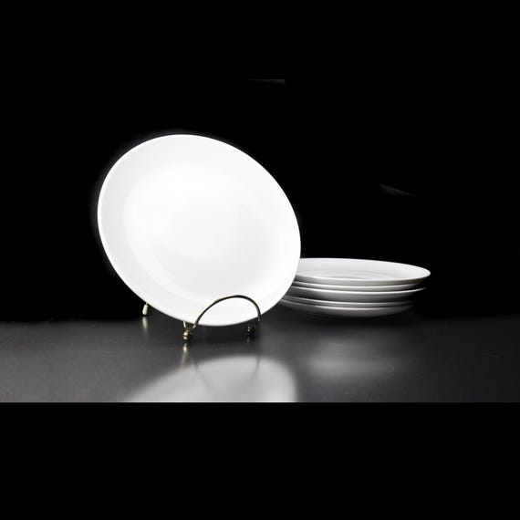 Mikasa Salad Plates – Sophisticate Pattern – Mid-Century Modern White China - Set of 6
