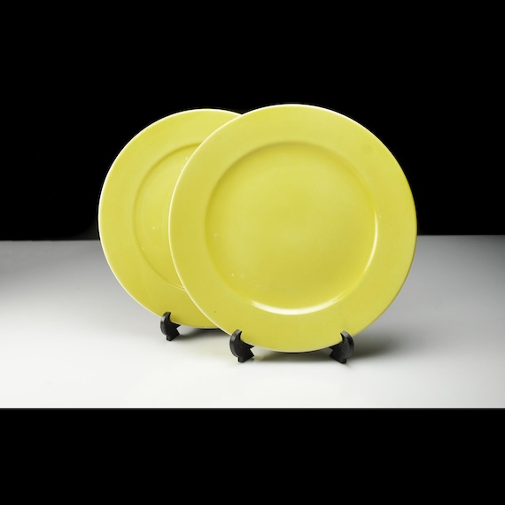 Okwan China Yellow Plates – 6 Inch Hand Painted Japan Mid Century Bread and Butter Plates - Set of 2
