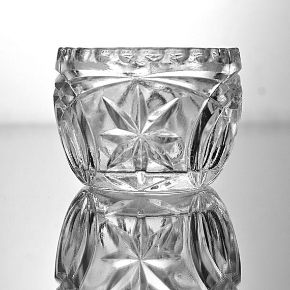 Vintage Starburst Glass Votive Holder Made in Taiwan Candle Cup