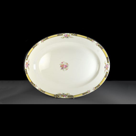 Edwin M Knowles Floral Serving Platter, 15.5 Inch, Large Serving Tray
