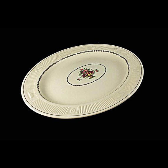 Antique Platter, George Jones & Sons, Crescent Ivory,  Rare, 100 years old, 16 inch, Large Serving Platter