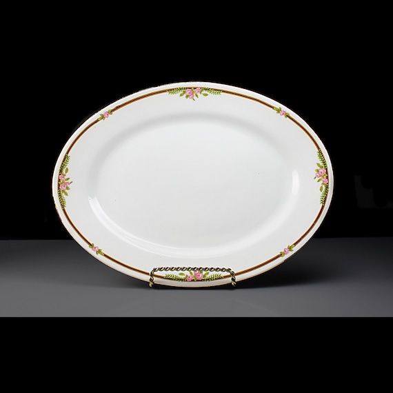 Antique Platter, J & C China, Jaeger and Co, Portland, Bavaria, 12 Inch