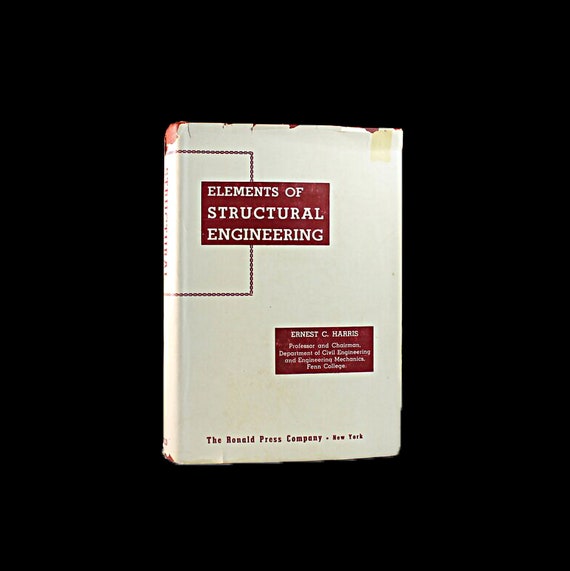 Hardcover Book, Elements of Structural Engineering, Ernest C. Harris, First Edition, Reference Book, Technical Journal, Illustrated