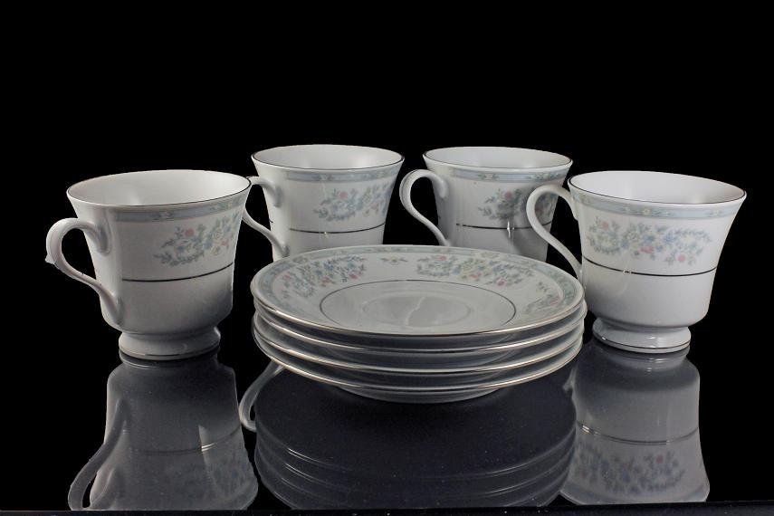Footed Cups and Saucers, Fairfield Fine China, Versailles Pattern, Set