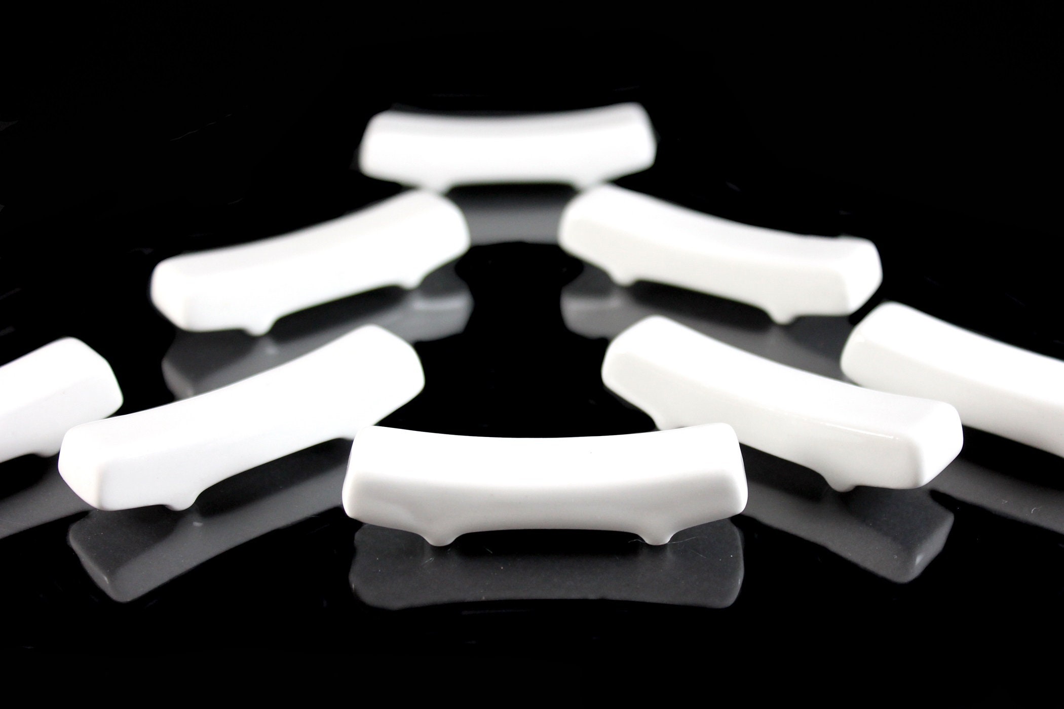 Porcelain Chopstick Rests, Set of 10, White, Footed