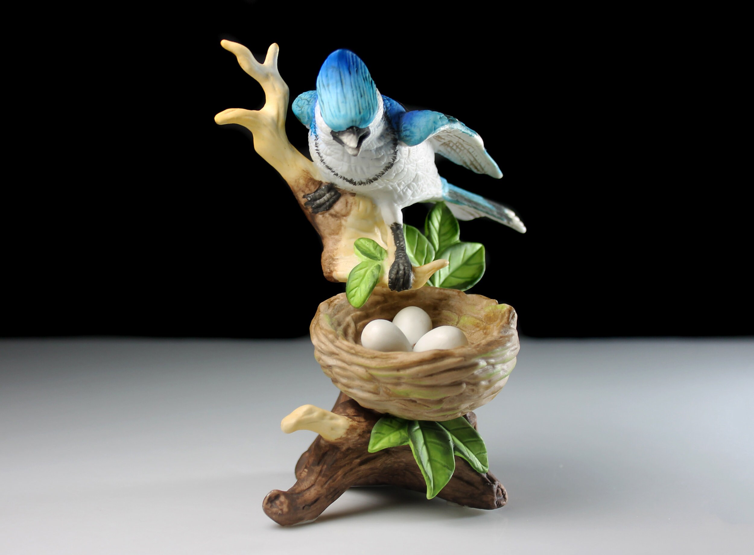 thumbnail image 2 of Handmade Bluebird Figurine, Ceramic Bird Realistic Wildlife Decor 2 of 13