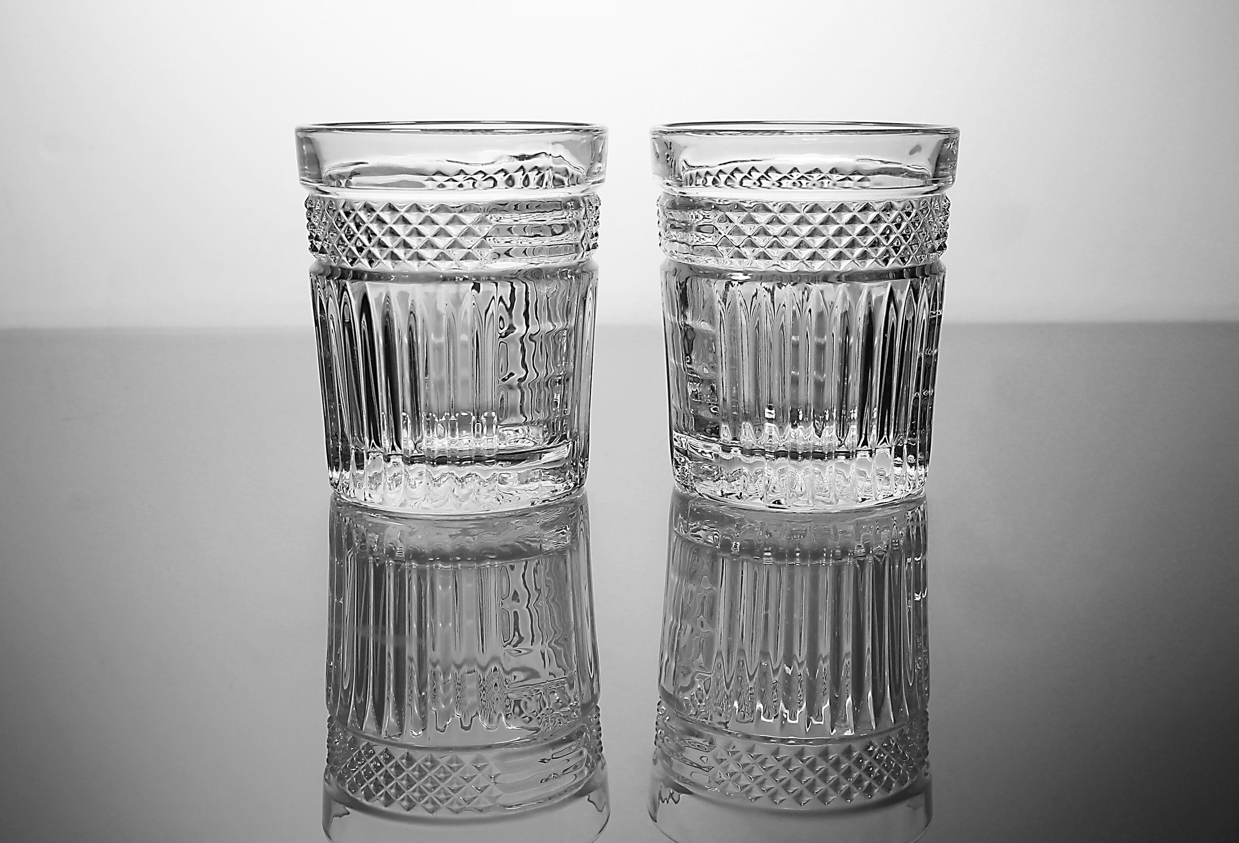 Double Old Fashion Glasses, Libbey Glass Company, Radiant, Set of 2, Barware