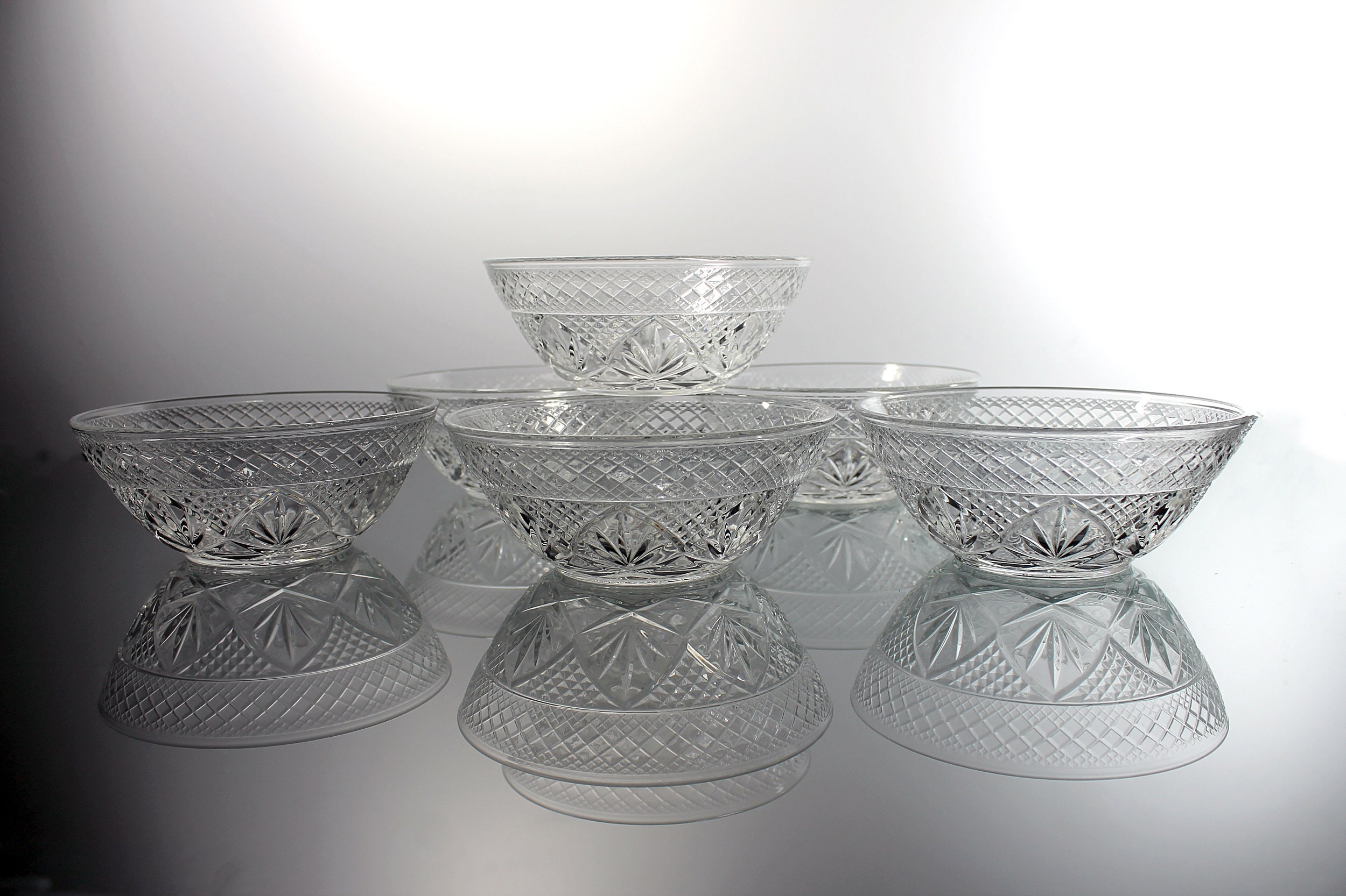Individual Salad Bowls, Cristal D'Arques, Antique Clear, Set of 6