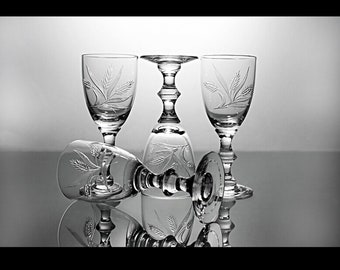 6 Hawkes Crystal Water Goblet Wine Glass