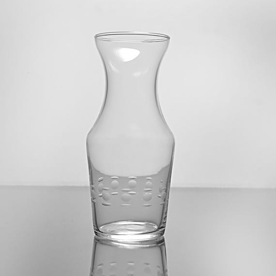 Vintage Javit Cameo Glass Carafe or Vase – Mid Century Etched Glass 1950s–1970s