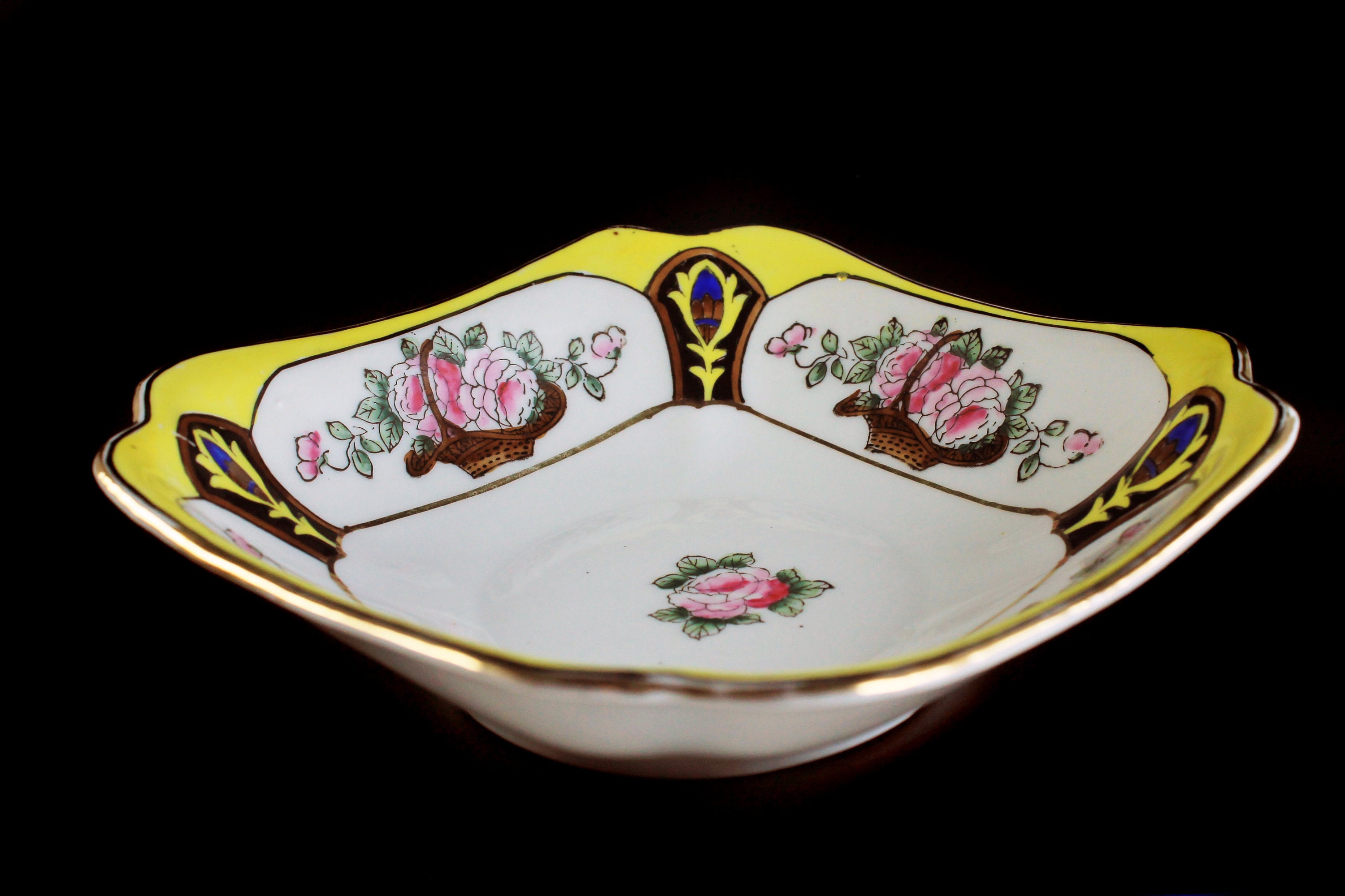 Square Chikaramachi Japan Bowl, Hand Painted, Noritake, Made In Japan