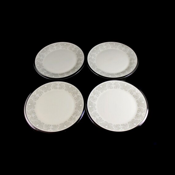 Bread and Butter Plates, Lenox, Snow Lily, Discontinued, Cream Color, Set of 4, Fine China, Like New