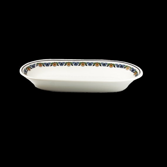 Pickle Dish, Syracuse China, Vernon, Restaurant Grade, Floral Band, Relish Dish