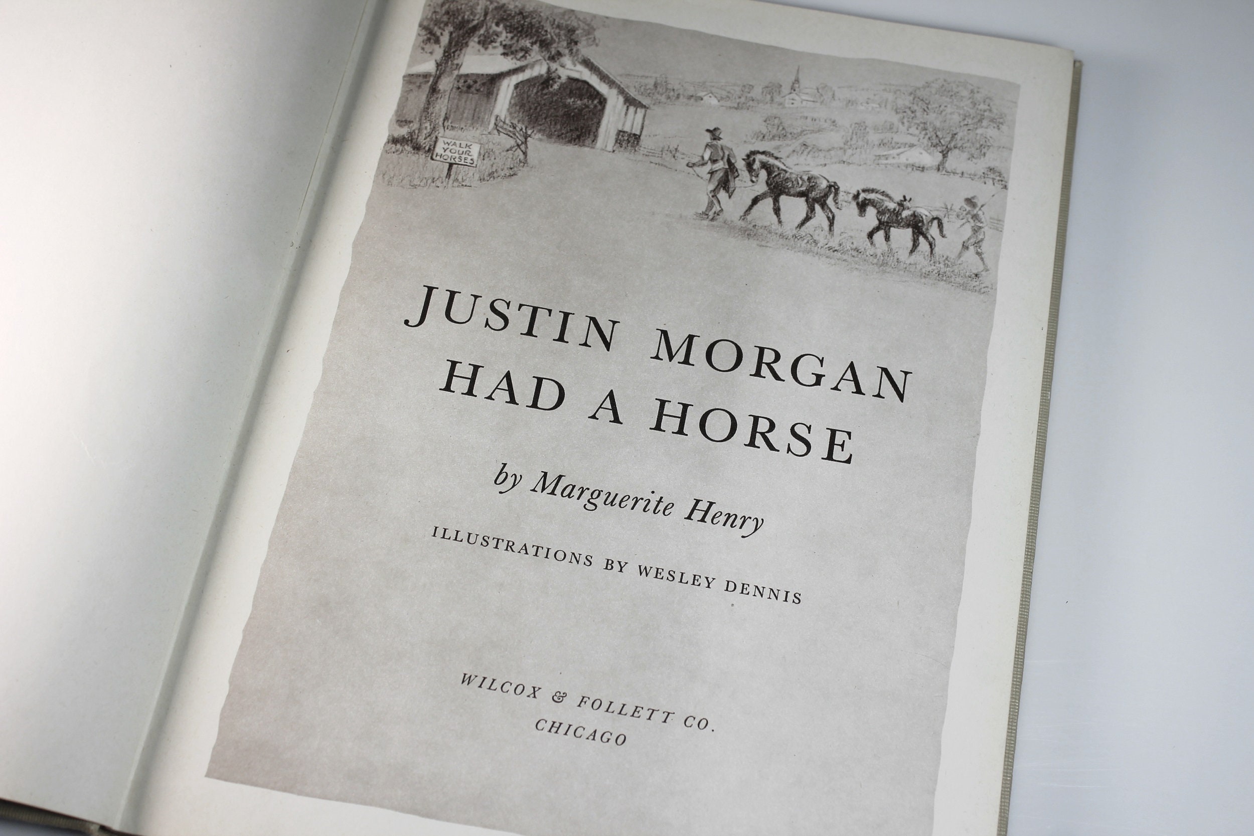 Children's Hardcover Book, Justin Morgan Had A Horse, Marguerite Henry