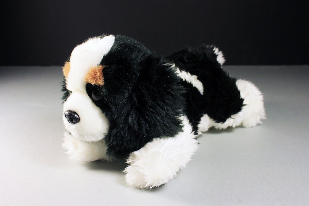 Plush Dog, Aurora, Flopsie, Cavalier King Charles Spaniel, Black Brown and White, Stuffed Animal
