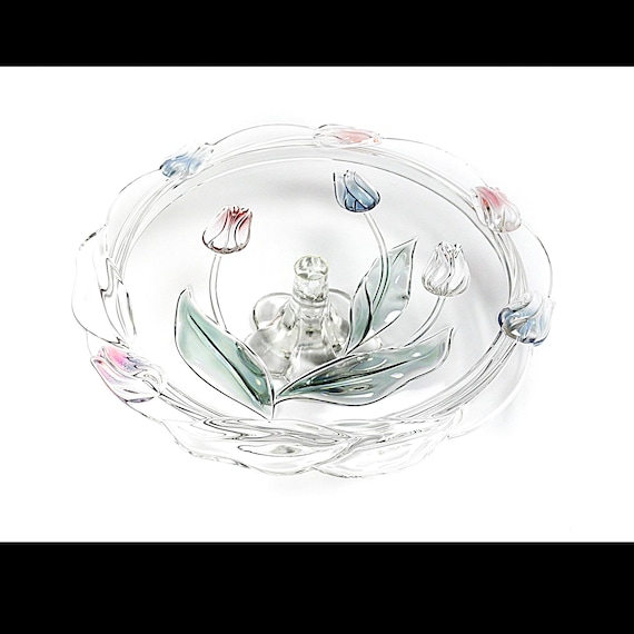 Mikasa Tivoli Pedestal Cake Plate - 14" Clear Glass Dessert Plate with Tulip Design - Elegant Giftware