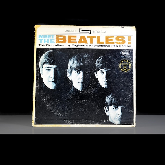 Meet The Beatles LP Vinyl Record, ST-2047 Capitol Records Stereo, Gold Record Award Album