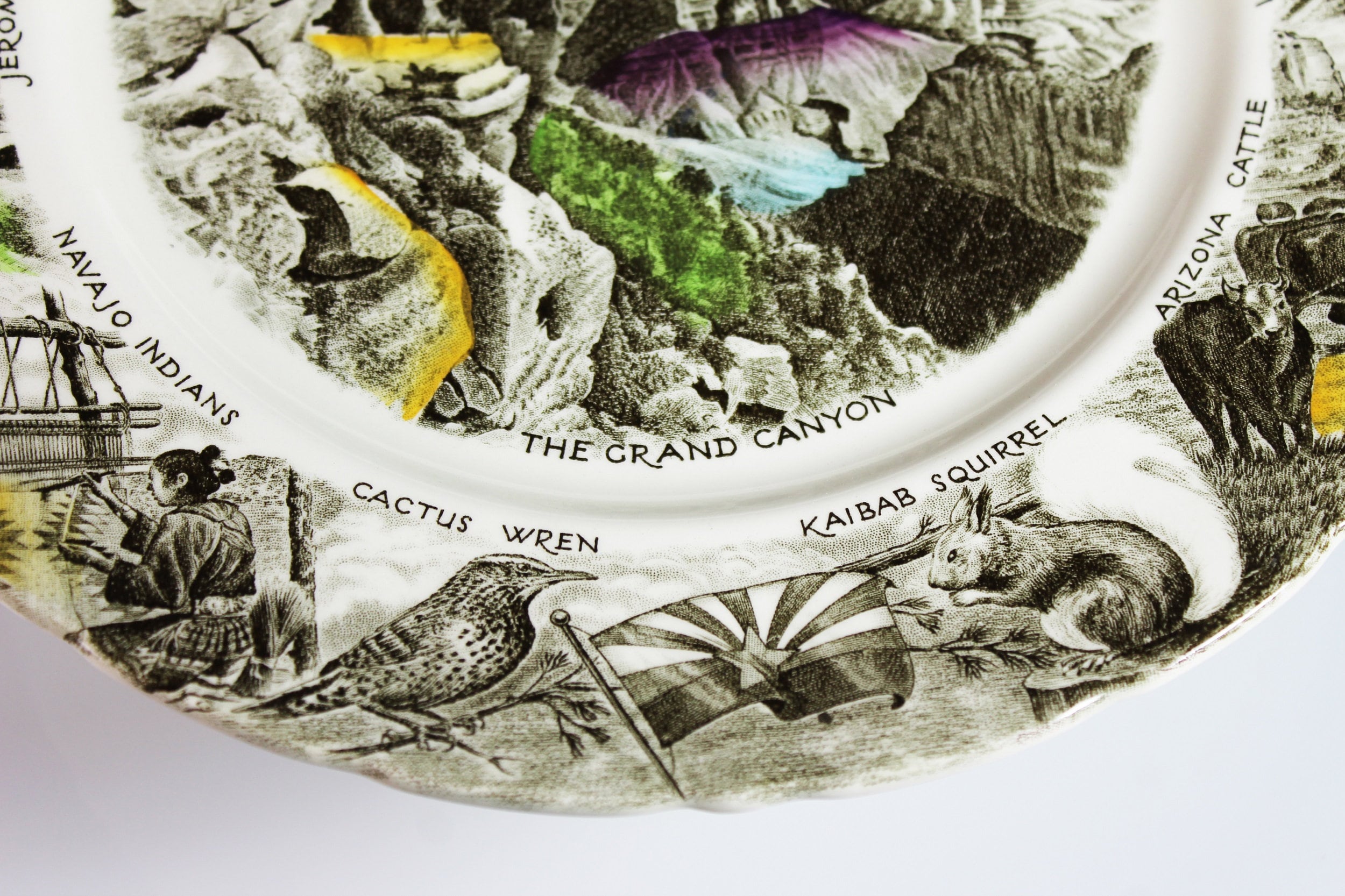 Arizona Souvenir Plate, The Grand Canyon, Johnson Bros, State Plate