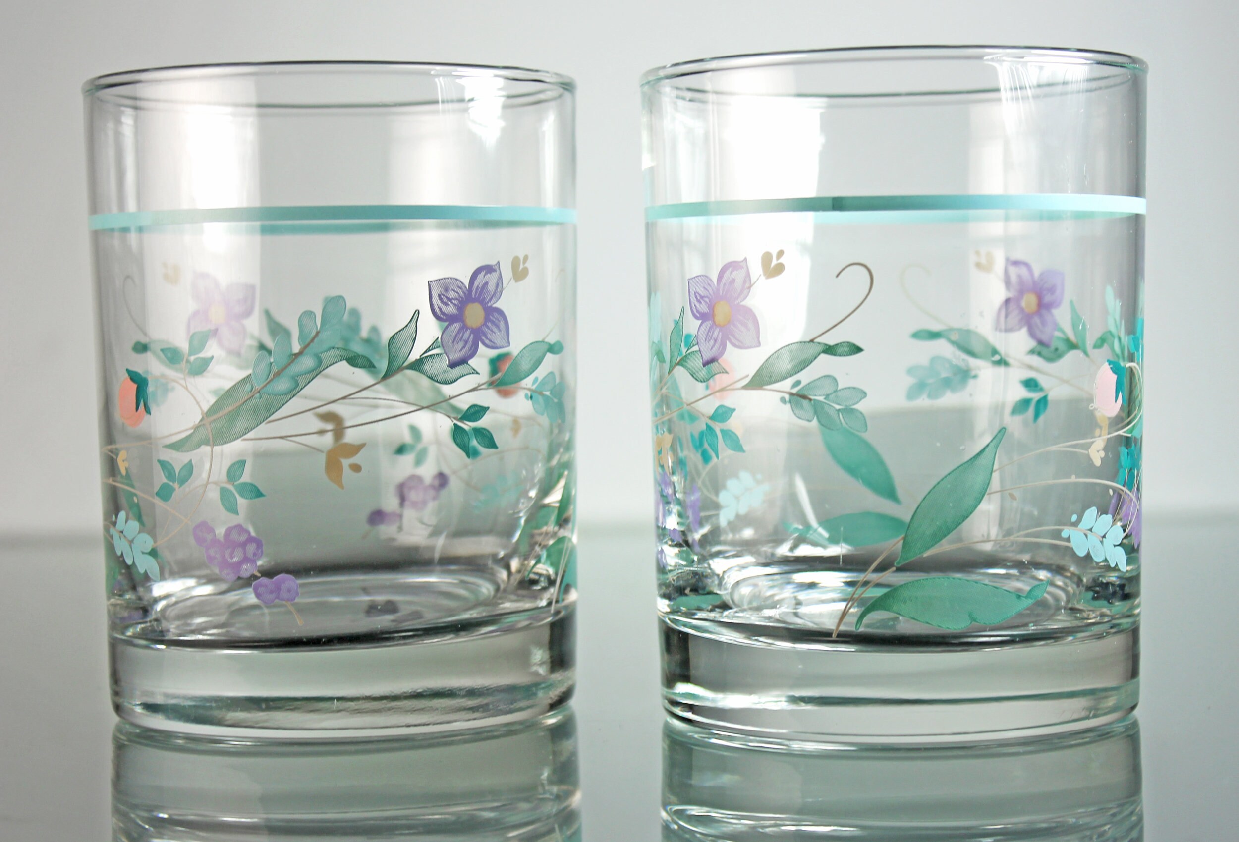 Pfaltzgraff Double Old Fashion Glasses, April, Set of 2, Barware