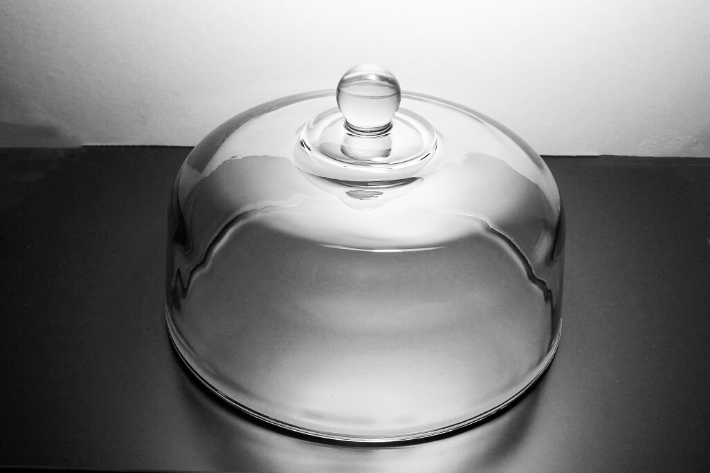 Covered Domed Cake Stand, Anchor Hocking, Annapolis, Panels and Ribs