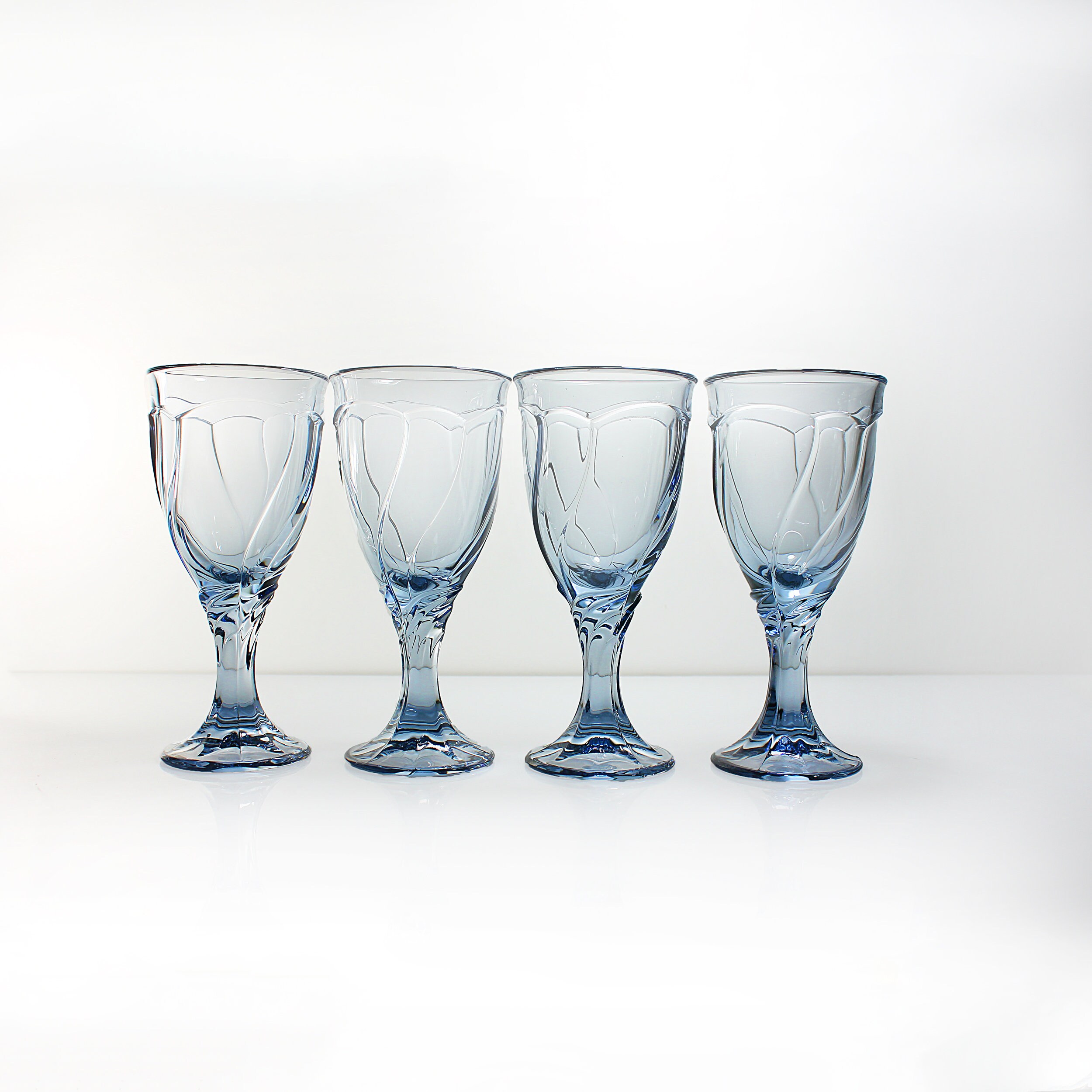 Vintage Weston Midnight Stem Blue Small Wine Glasses - lollygag