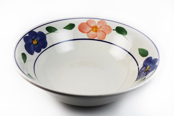 Vegetable Bowl, Ceraminter, Made in Italy, Hand Painted Floral