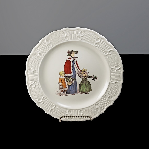 December Decorative Plate, Atlas China Company NY, Limited Edition, Kate Greenaway