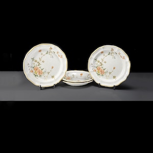 Salad Plates Set of 4 - Mikasa Garden Club Silk Bouquet, Discontinued Stoneware Floral Design