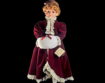 McField Fashion Porcelain Doll, Treasure Collection, Limited Edition, Holiday Doll,  Collectible Doll, Victorian, Brown  Eyed, Auburn Hair